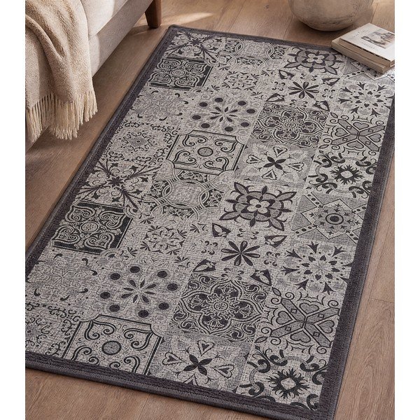 Pelēks mazgājams celiņa paklājs 50x120 cm Persane – douceur d'intérieur-image-3