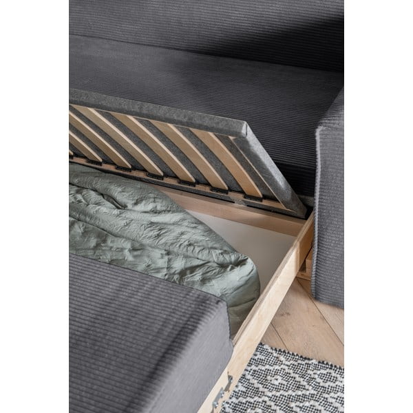 Pelēks izvelkamais dīvāns 168 cm Lucky Lucy – Miuform-image-4