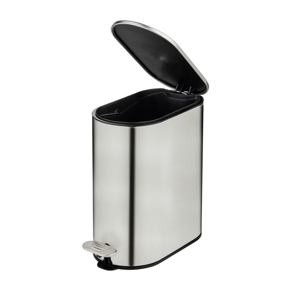Matētas sudraba krāsas nerūsējošā tērauda atkritumu tvertne ar pedāli 5 l Collungo – Wenko-image-4
