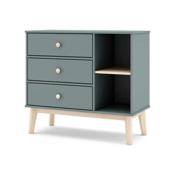 Dūmakaini zaļa bērnu kumode 90x81x40 cm Esteban – Marckeric-image-3