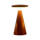 Tumša dabīga toņa LED galda lampa ar koka abažūru (augstums 14 cm) Sylva – Gingko