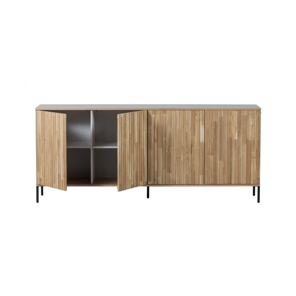 Dabīga toņa kumode ar ozolkoka imitāciju 200x85x44 cm Gravure – WOOOD-image-3