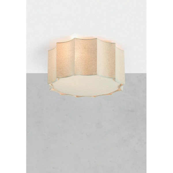 Bēša metāla griestu lampa ar auduma abažūru ø 35 cm Olea – Markslöjd-image-1