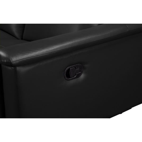 Melns dīvāns no ādas imitācijas 222 cm Lund – Støraa-image-4