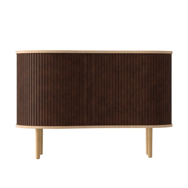 Brūna/dabīga toņa zema kumode ar ozolkoka imitāciju ar bīdāmām durvīm 100x67 cm Audacious – UMAGE-image-3