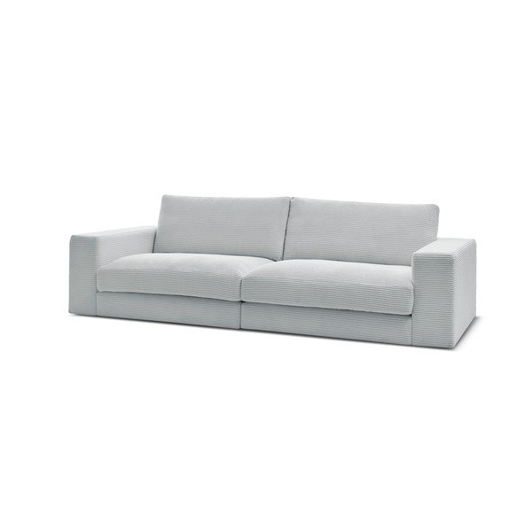 Gaiši pelēks velveta dīvāns 274 cm Leonard – Bobochic Paris-image-3