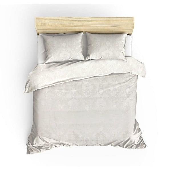 Krēmkrāsas kokvilnas gultas pārklāja un spilvendrānu komplekts 240x260 cm Beste – Mijolnir
