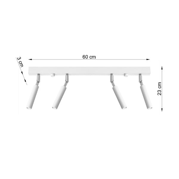 Balta prožektora tipa lampa 3x60 cm Tiden – Sollux-image-2