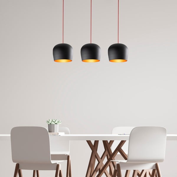 Melna piekaramā lampa ar metāla abažūru Berceste – Opviq lights-image-1