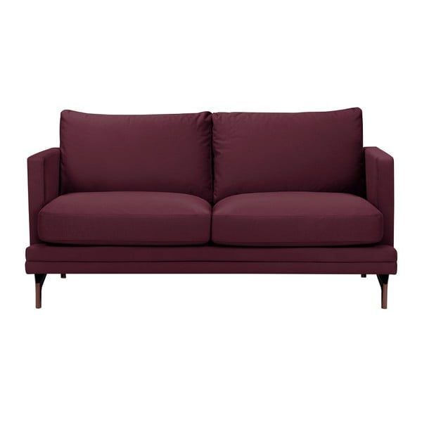 Bordo sarkanais divvietīgais dīvāns ar zelta dīvāna pamatni Windsor & Co Sofas Jupiter