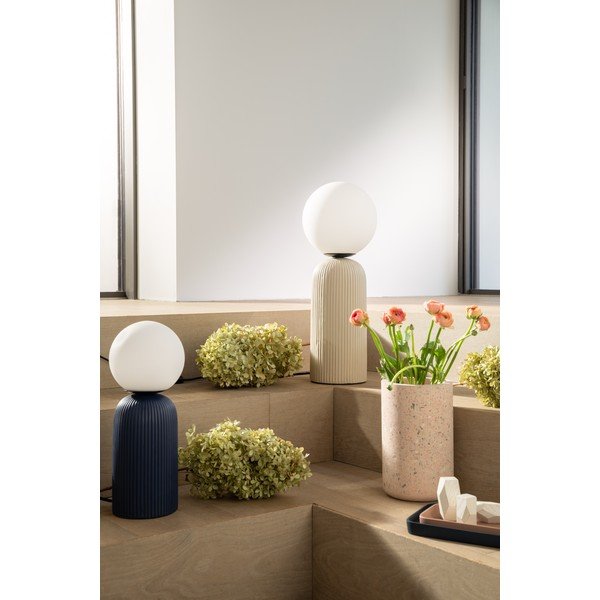Bēša keramikas galda lampa ar stikla abažūru (augstums 53 cm) Dash – Zuiver-image-2