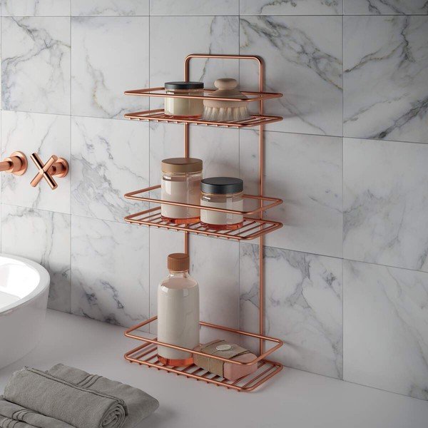 Vannas istabas plaukts ar trim stāviem Metaltex Copper-image-2