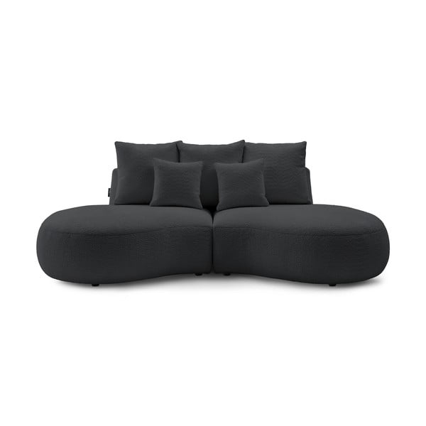 Tumši pelēks buklē auduma dīvāns 260 cm Saint-Germain – Bobochic Paris