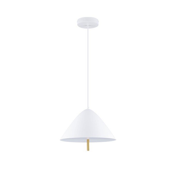 Balta metāla LED piekaramā lampa ar metāla abažūru ø 40 cm Oros – Nova Luce