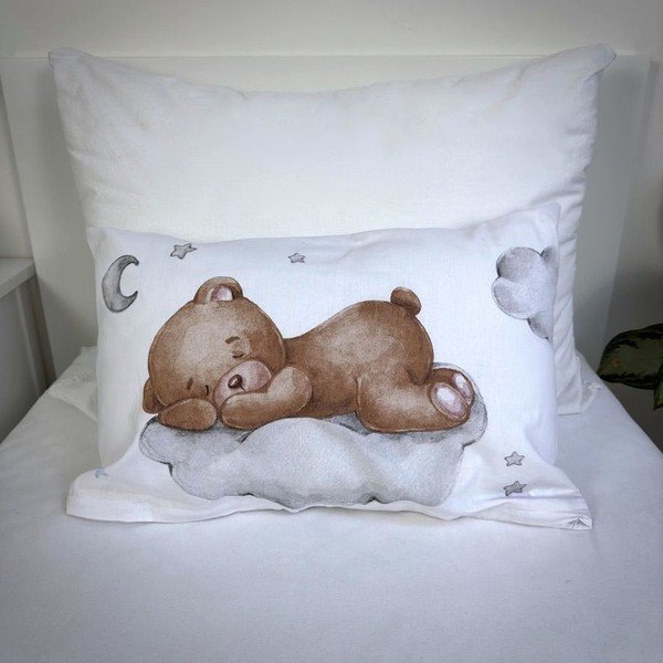 Kokvilnas bērnu gultas veļa bērnu gultiņai 100x135 cm Teddy "Moon" – Jerry Fabrics-image-1