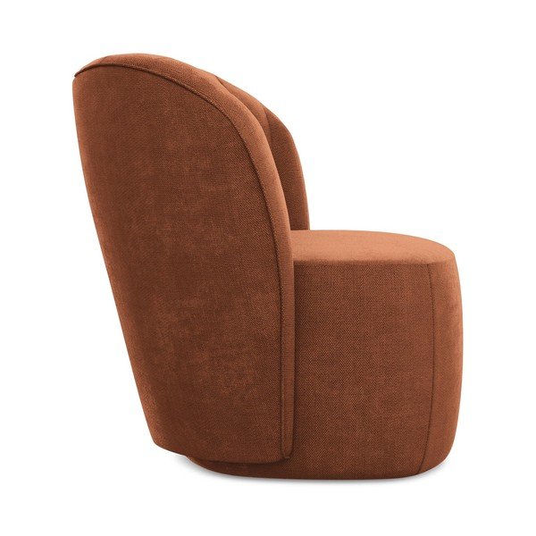 Terakotas oranžs atpūtas krēsls no šenila auduma Keloa – Makamii-image-2