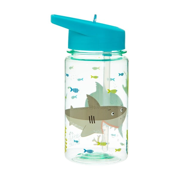 Ūdens pudele ar salmiņu bērniem Sass & Belle Drink Up Shelby the Shark, 400 ml