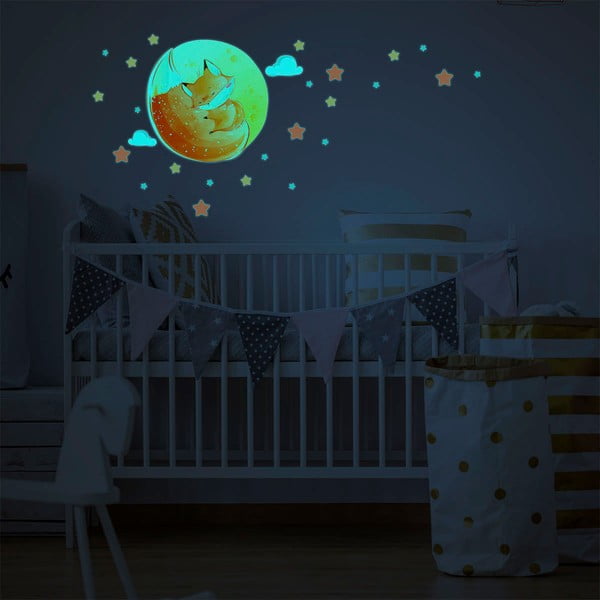 Bērnu sienas uzlīme 30x30 cm Dreamy Fox – Ambiance-image-2