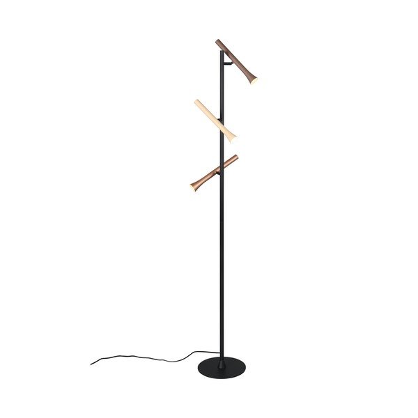 Melna LED stāvlampa ar metāla abažūru (augstums 150 cm) Fiato – Trio-image-4