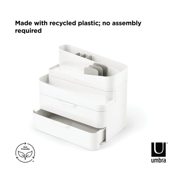 Balts plastmasas vannas istabas organizators kosmētikai Glam – Umbra-image-4