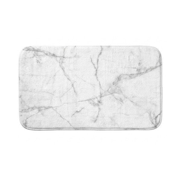 Balts/pelēks tekstila vannas istabas paklājiņš 45x75 cm Marbre – douceur d'intérieur