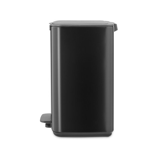 Matēti melna tērauda atkritumu tvertne ar pedāli 12 l Bo – Brabantia-image-3