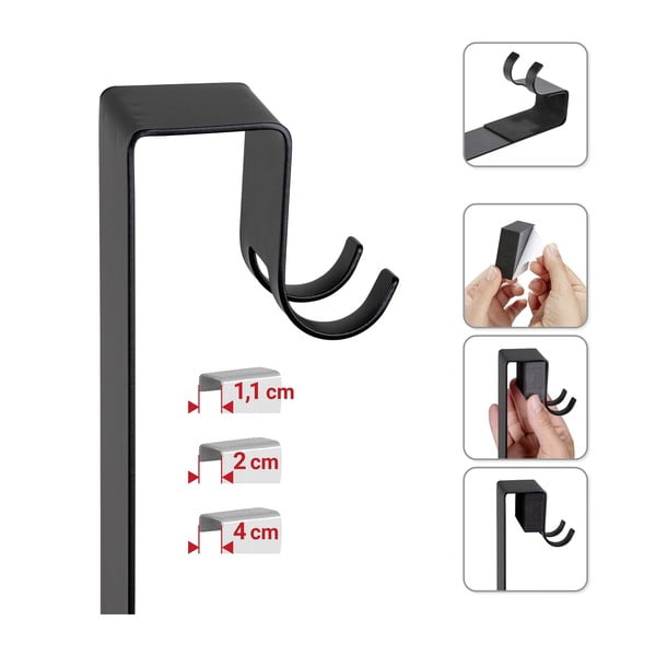 Melns nerūsējošā tērauda piekarināms vannas istabas plaukts Bribano – Wenko-image-4