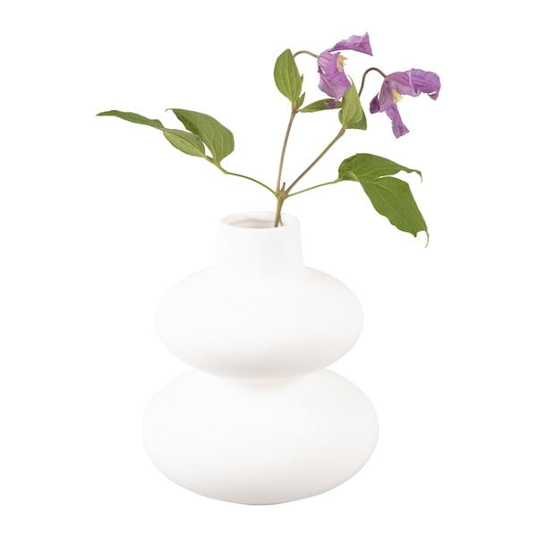 Balta keramikas vāze Karlsson Circles, augstums 19,4 cm-image-2