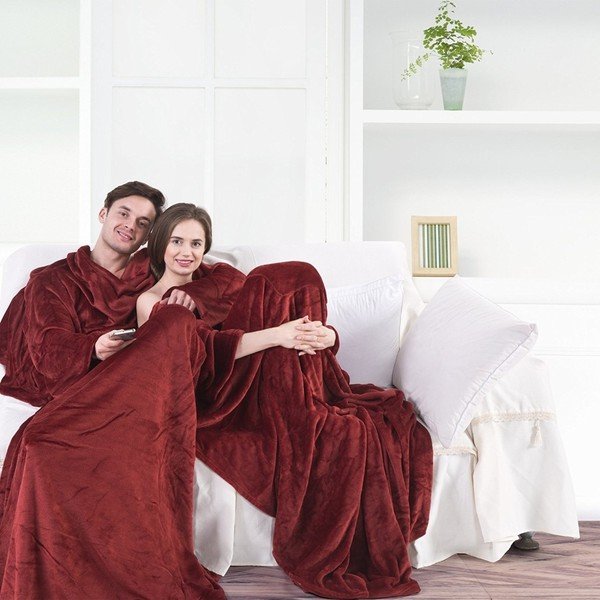 Bordo sarkana mikrošķiedras TV sega DecoKing Lazy, 200 x 170 cm-image-1