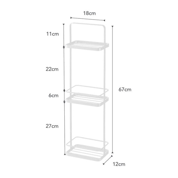 Balts vannas istabas statīvs ar 3 plauktiem YAMAZAKI Takamtsu-image-2