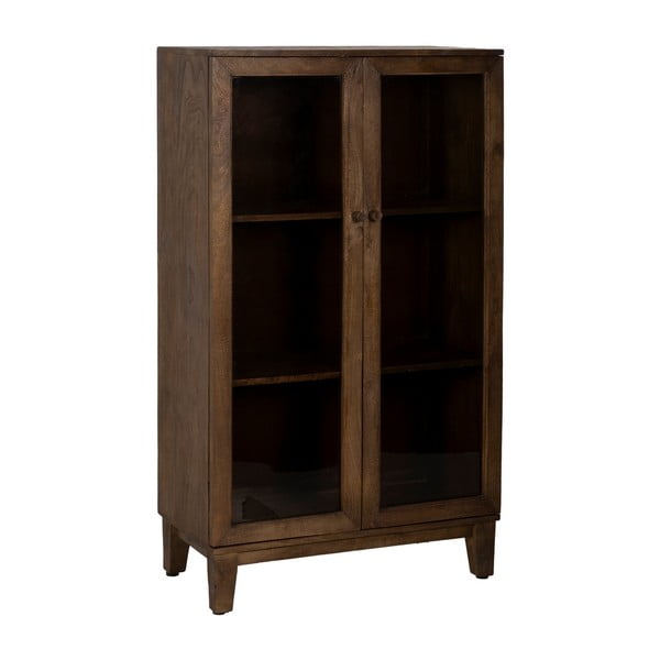 Brūna mango masīvkoka vitrīna 80x140x40 cm Ravi – Ixia