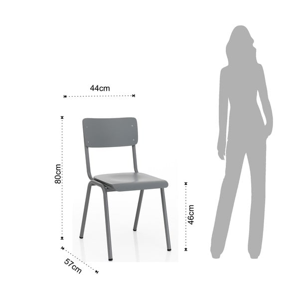 Pelēki ēdamistabas krēsli (2 gab.) Old School – Tomasucci-image-4