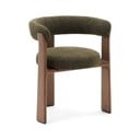 Haki/brūns oša masīvkoka ēdamistabas krēsls ar roku balstiem Granite – Kave Home