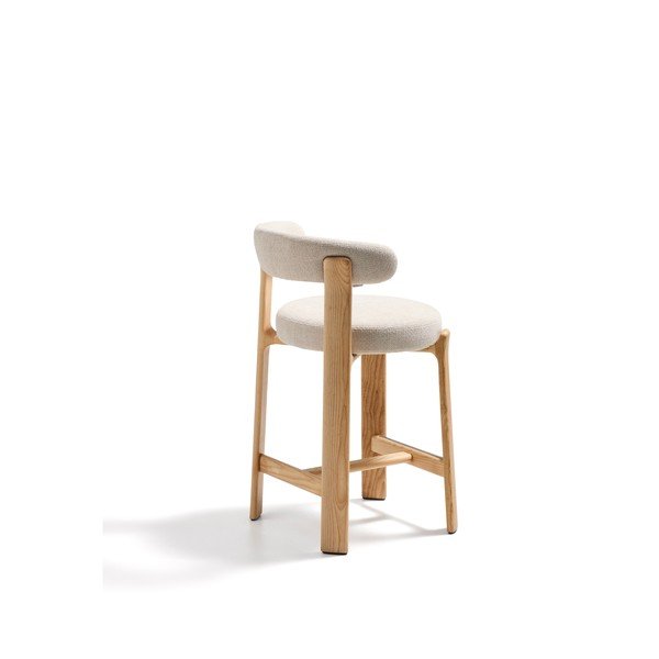 Bēšs/gaiša dabīga toņa oša masīvkoka bāra krēsls (sēdekļa augstums 65 cm) Granite – Kave Home-image-4