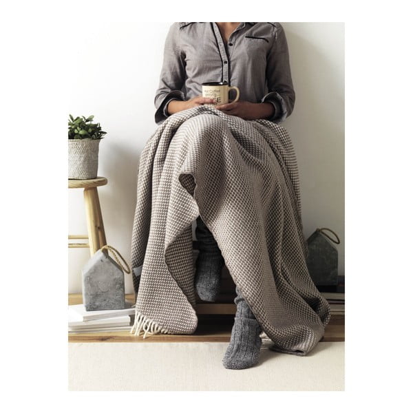 Tumši pelēks pleds ar kokvilnu Euromant Ruby, 140 x 160 cm-image-2