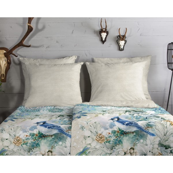 Smilškrāsas/tirkīzzila flaneļa gultas veļa vienvietīgai gultai 140x200 cm – HIP-image-2