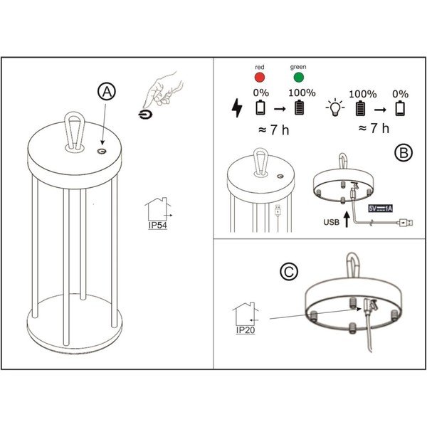 Melna LED galda lampa (augstums 36 cm) Kante – Fischer & Honsel-image-3