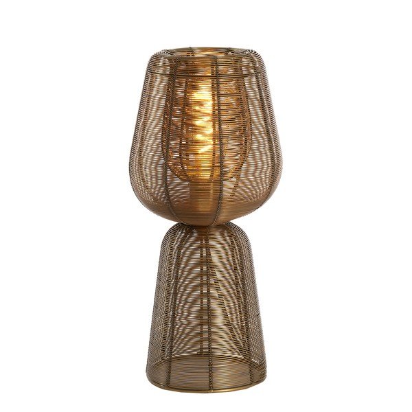 Bronzas krāsas metāla galda lampa (augstums 42 cm) Aboso – Light & Living-image-1