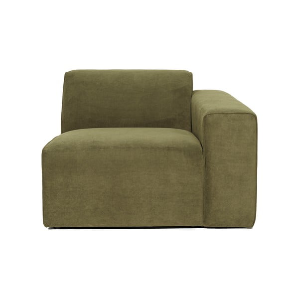 Zaļš velveta dīvāna gala modulis Scandic Sting, 101 cm, labais stūris