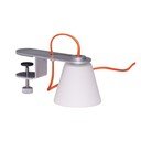 Pelēka galda lampa ar stikla abažūru (augstums 23 cm) Lure – Hübsch