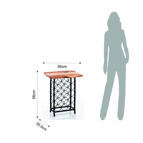 Melns/dabīga toņa metāla vīna plaukts pudeļu skaits 15 46x56x35,5 cm Ras – Tomasucci-image-3