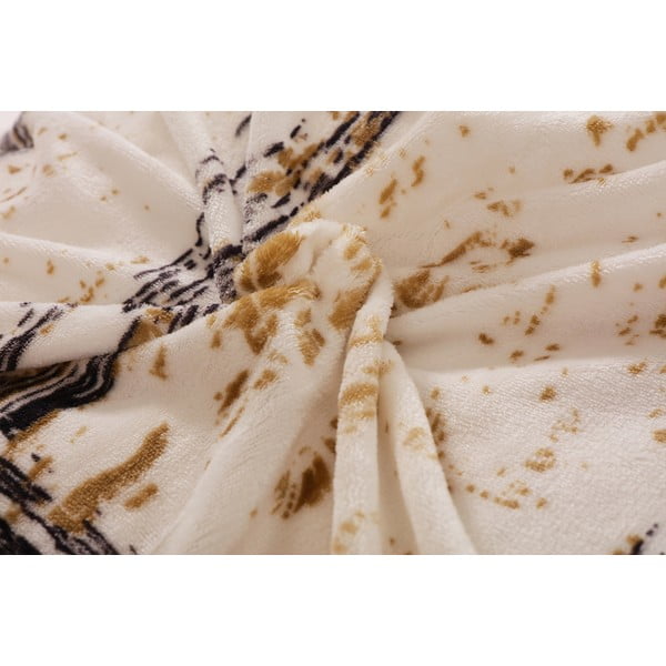 Melna/krēmkrāsas vienguļamā mikroplīša gultas veļa 140x200 cm Enrico – My House-image-1