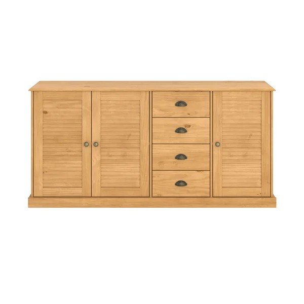Gaiša dabīga toņa priedes masīvkoka kumode 166x80x38 cm Edith – Støraa