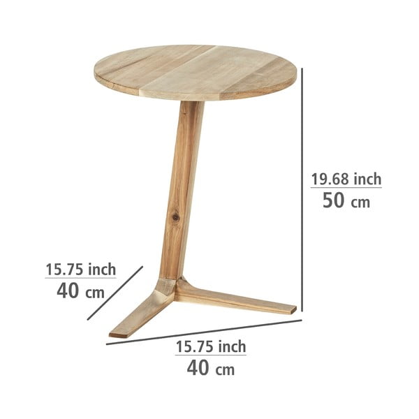 Apaļš akācijas masīvkoka kafijas galdiņš ø 40 cm Acina – Wenko-image-4