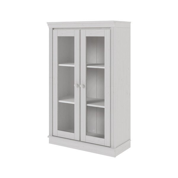 Balta priedes masīvkoka vitrīna 74x118x35 cm Anita – Støraa-image-3