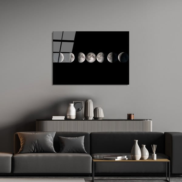 Stikla glezna 100x70 cm Moon Phases – Wallity-image-1