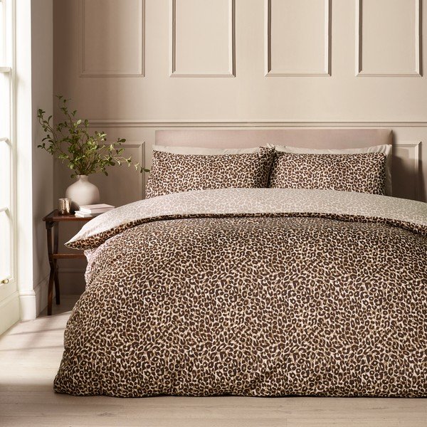 Brūna vienguļamā gultas veļa 135x200 cm Animal Print – Catherine Lansfield-image-3