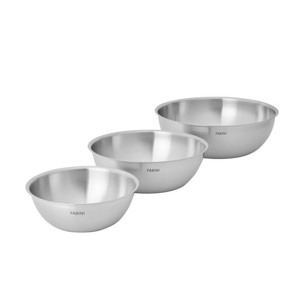 Sudraba krāsas nerūsējošā tērauda bļodas (3 gab.) ø 25,5 cm Lucca 3.0 – FABINI