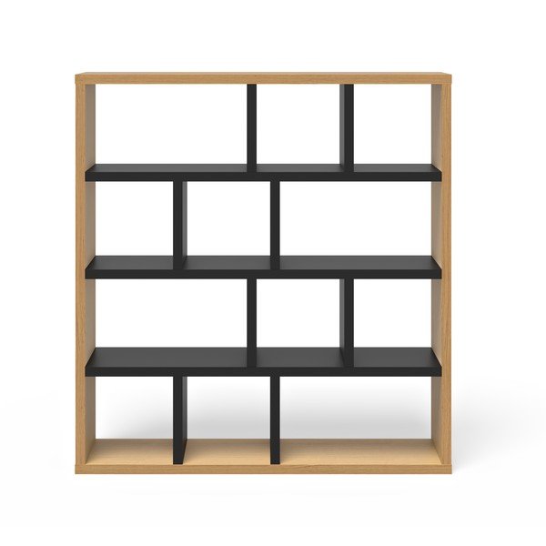 Melns/dabīga toņa grāmatplaukts ar ozolkoka imitāciju 150x159 cm Berlin – TemaHome-image-3