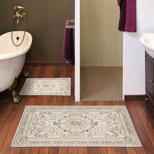 Brūni/bēši vannas istabas paklājiņi (2 gab.) 60x100 cm – Foutastic-image-1